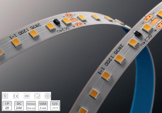 24V-8mm-10m bez tlaku pádu Light Strip
