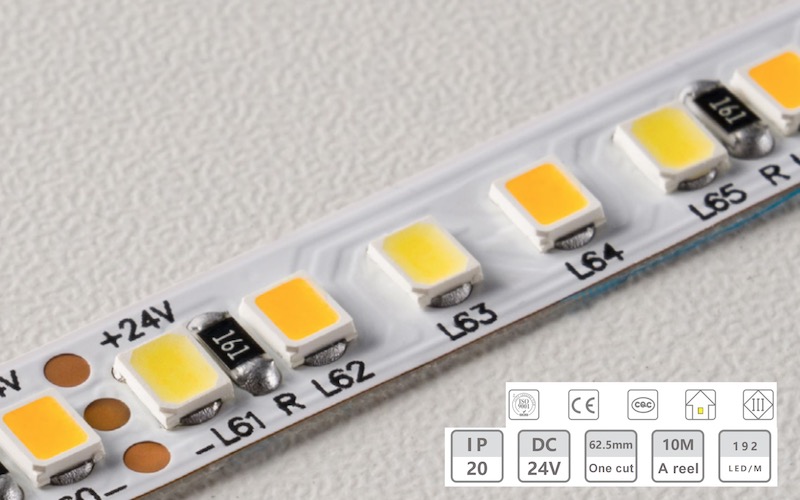24V-8mm-192d duální barvy nízkonapěťové světelné pás